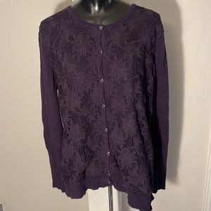 new york & company dark purple cardigan